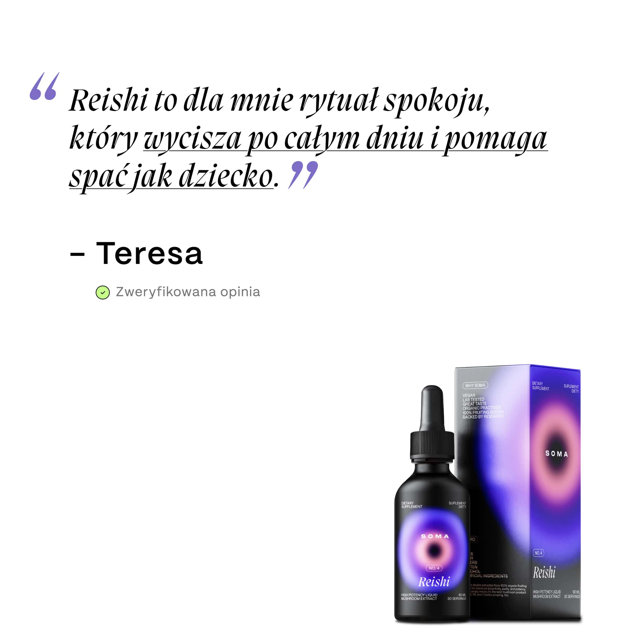 Opinia klienta SOMA – Reishi (lakownica lśniąca), efekty po kuracji