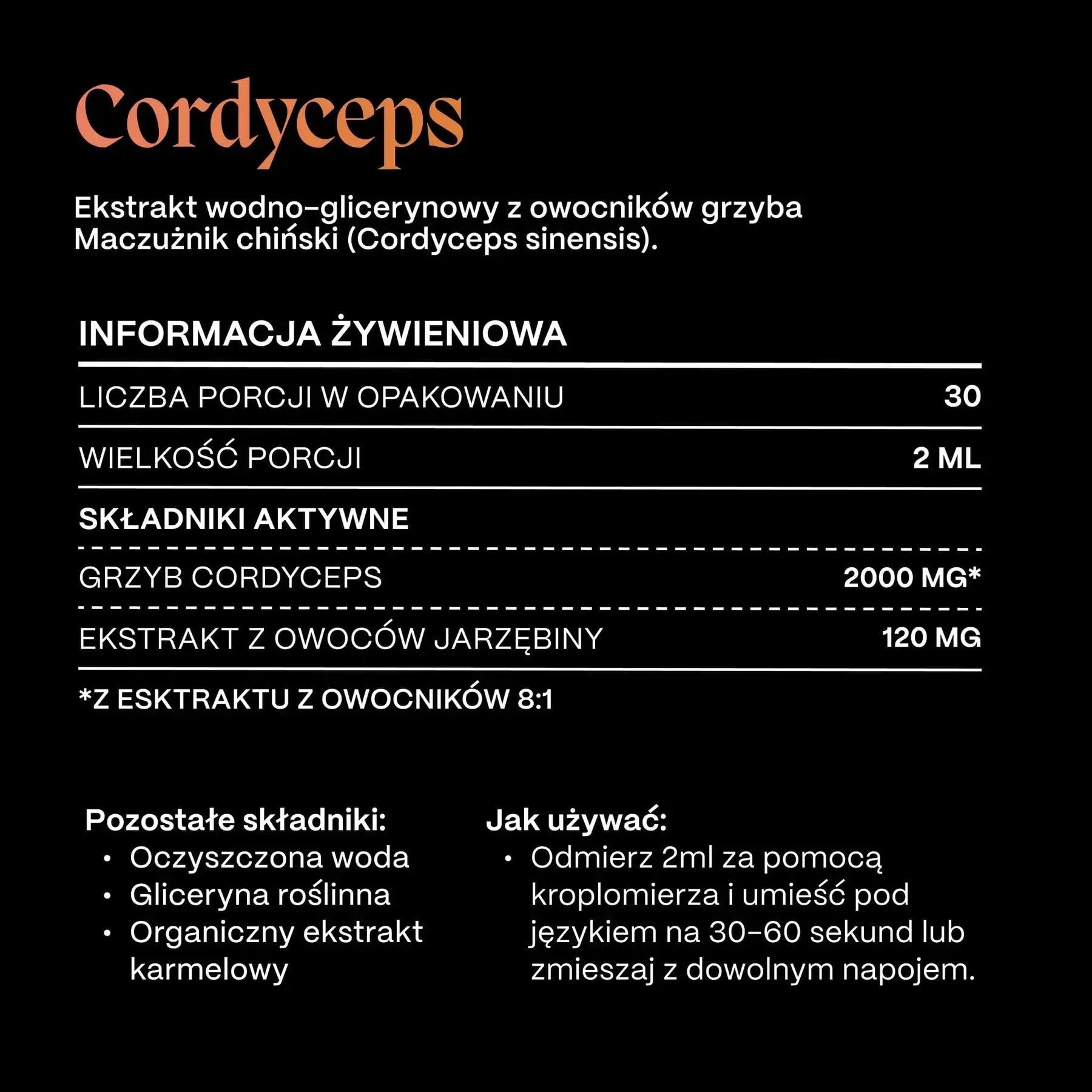Cordyceps - etykieta