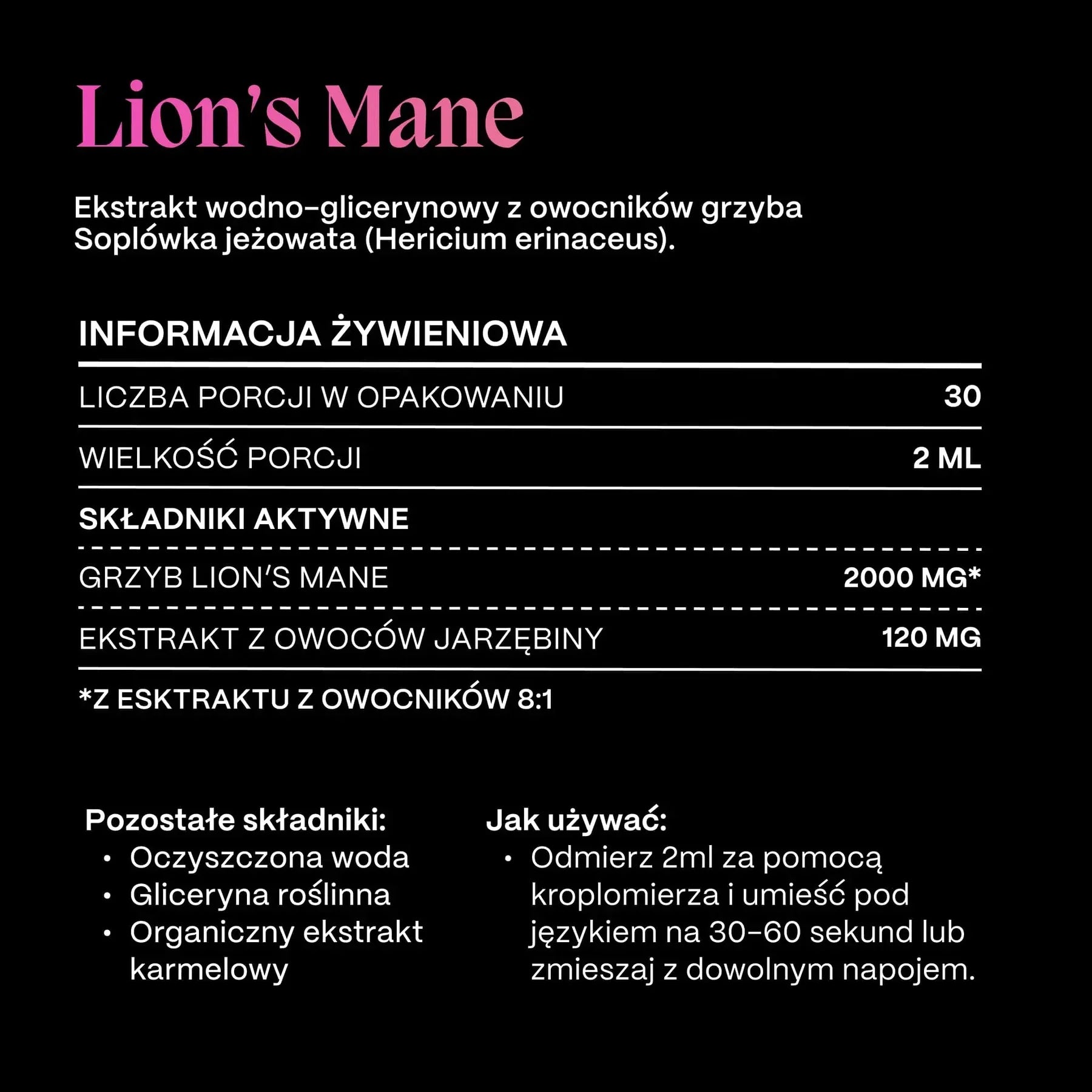 Lions Mane – Płynny Ekstrakt