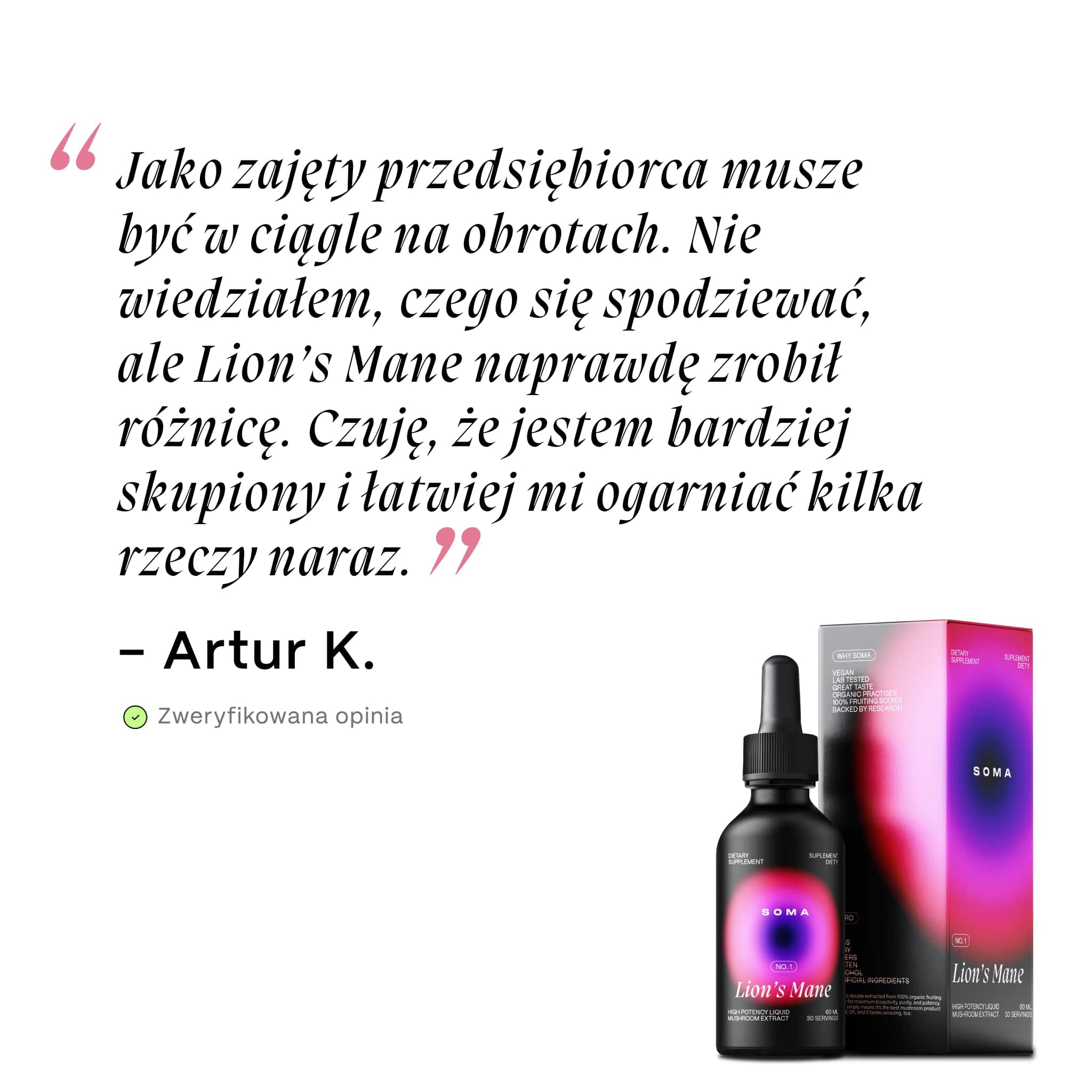 Opinia klienta - Lion's Mane